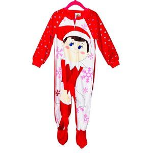 Elf on the Shelf Footed One Piece Pajamas/Holiday Wear - 4T